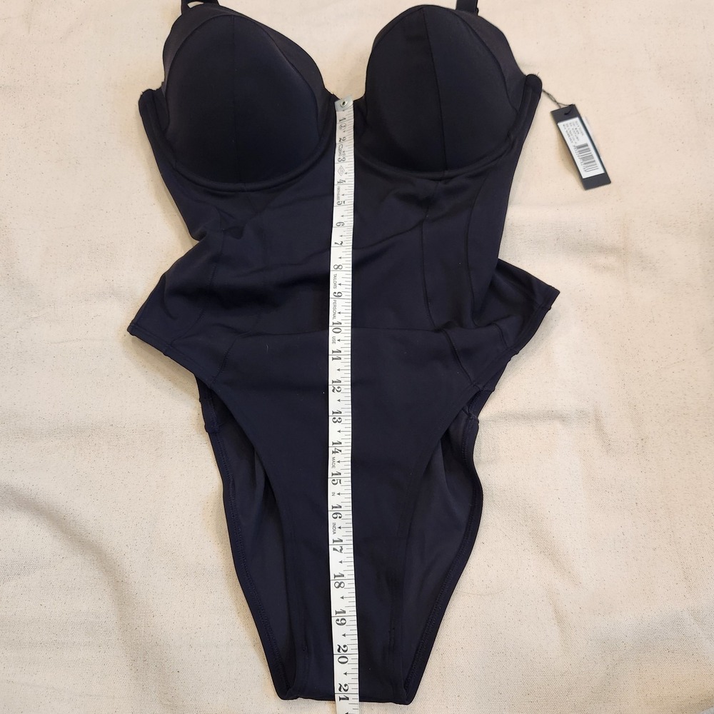 New TA3 Solid Black Lushy One Piece XL Reg Long H/I cup Swimsuit Corset sculpt - Picture 4 of 8